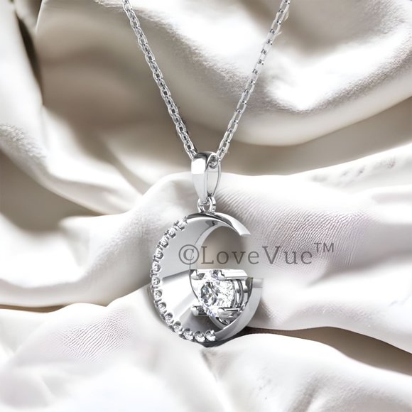 Certified 1/2ct. t.w. Diamond Moon Brilliant Cut Necklace - Picture 3 of 14